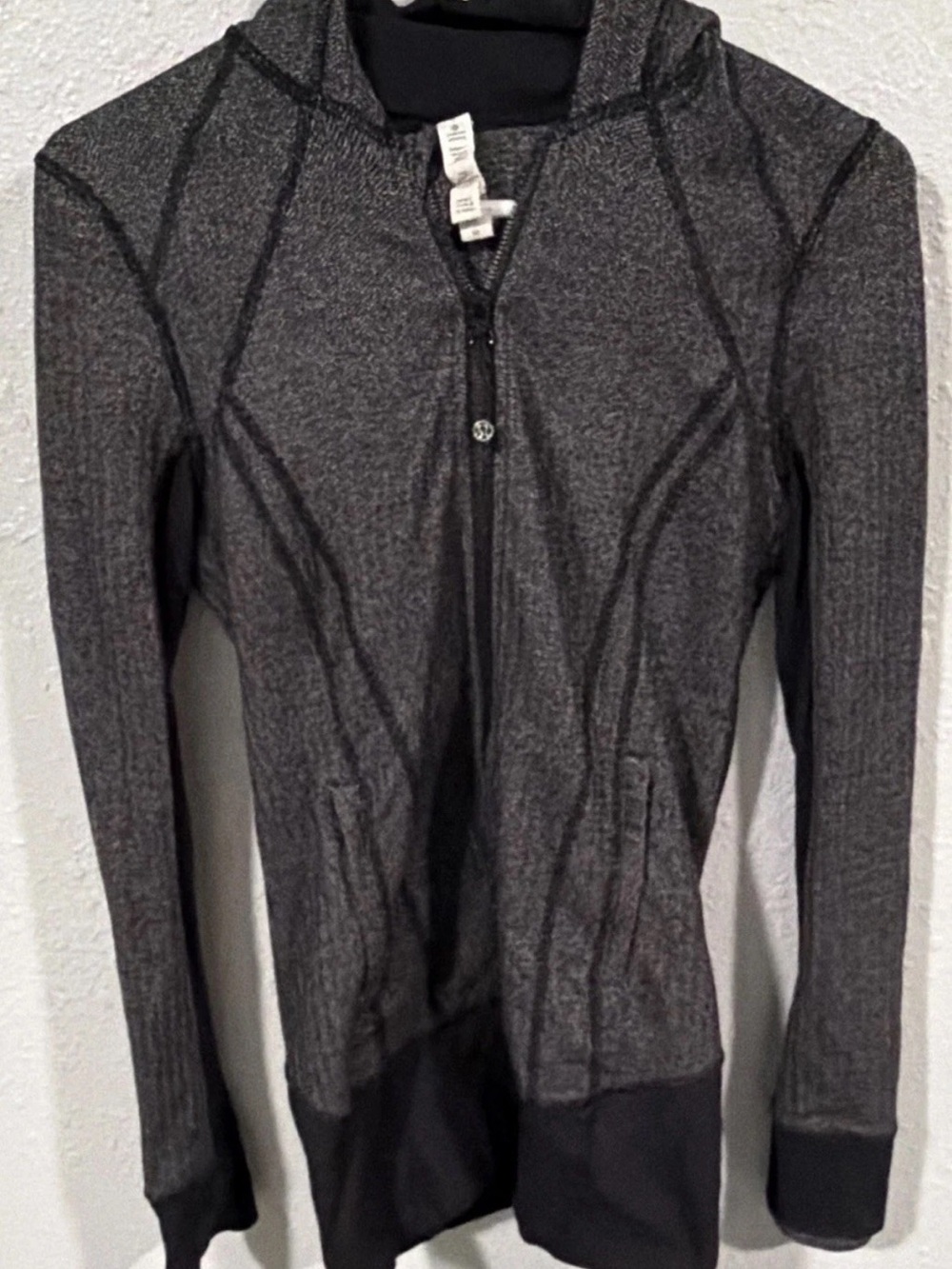 lululemon athletica Black and Heather Gray Zip Hoodie